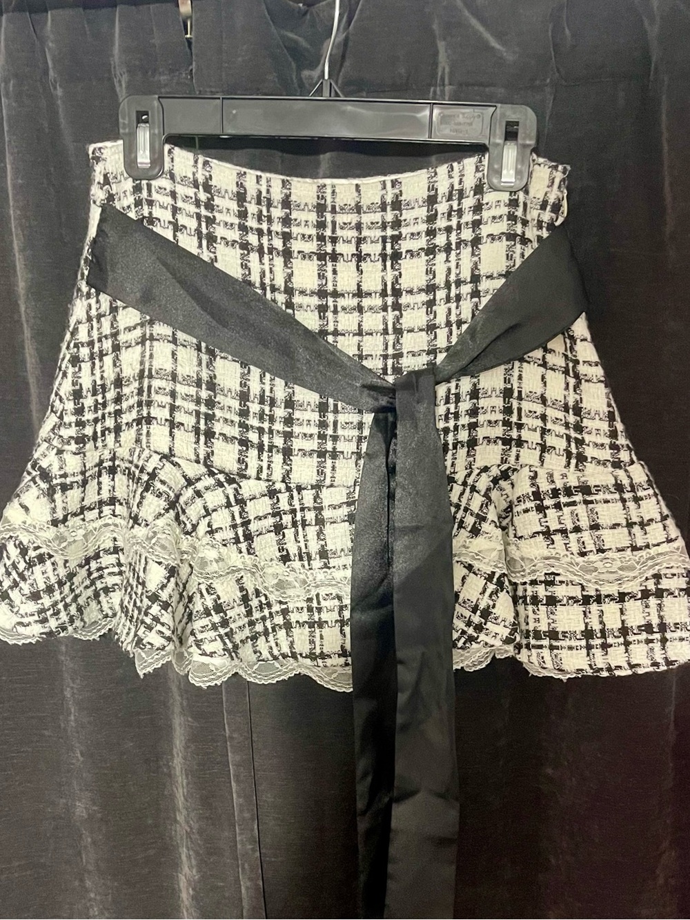 Liz Lisa 29" Waist Tralala Plaid Ruffled Miniskirt with lace trim